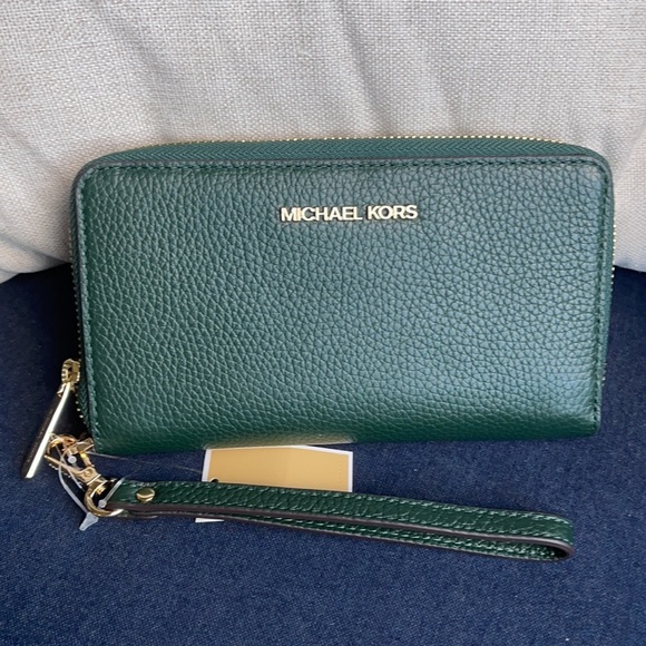 Michael Kors Jet Set Travel Lg Flat Multifunctional Phone Case-Wristlet-Wallet - Picture 6 of 16